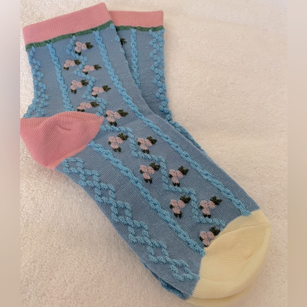 Blue Floral Socks